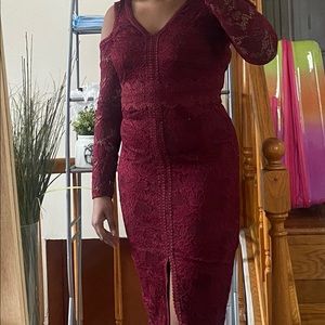 New burgundy occasion dress